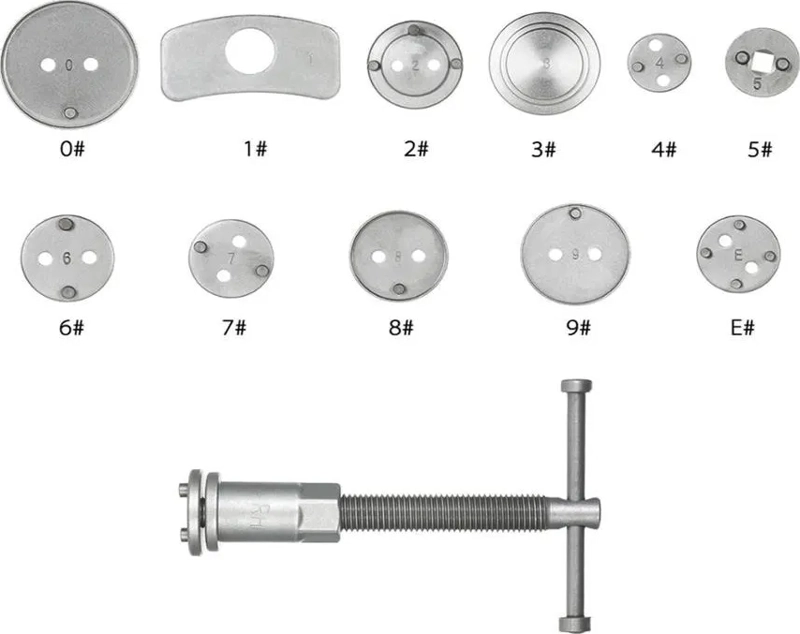 SET PRENSAS COMPRESOR CALIPER DELANTERO Y TRASERO - 2