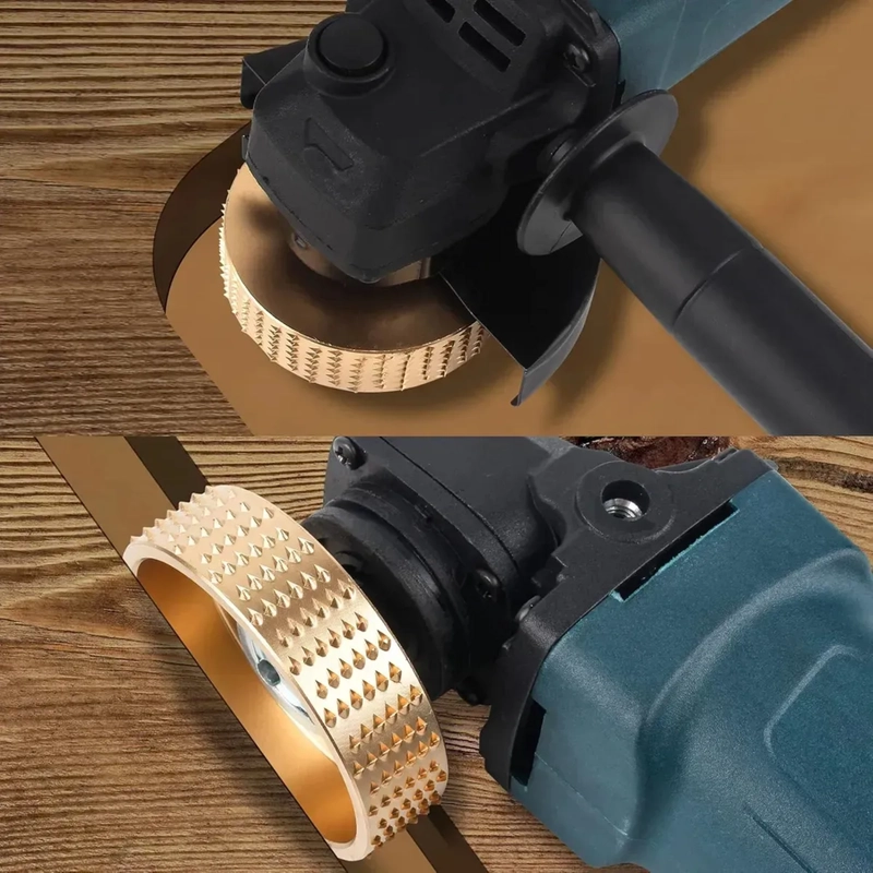 JUEGO DE 4 DISCOS PARA TALLAR MADERA+JUEGO DE 5 ESCOFINAS MARRON CLARO - 3