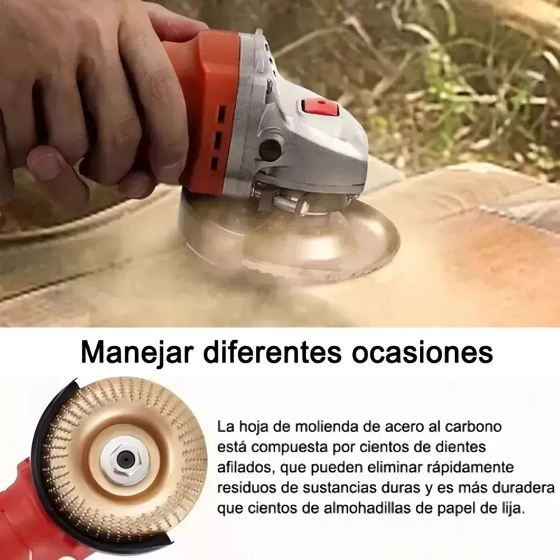 JUEGO DE 4 DISCOS PARA TALLAR MADERA+JUEGO DE 5 ESCOFINAS MARRON CLARO - 4