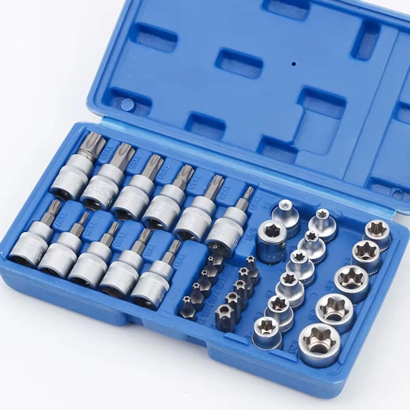 JUEGO DADOS TORX ESTRELLA 3/8 HEMBRA MACHO 34 PCS - 1