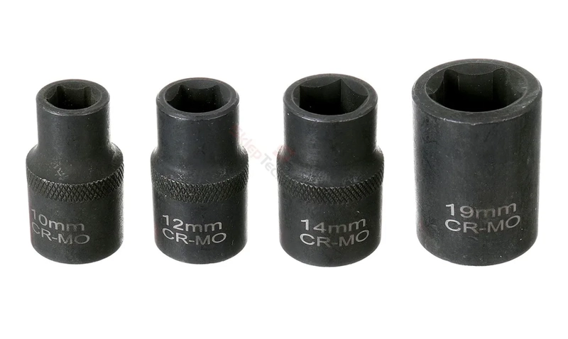 JUEGO DE DADOS PENTAGONALES 5 PIEZAS LLAVES VASO MECANICA COLOR NEGRO - 3