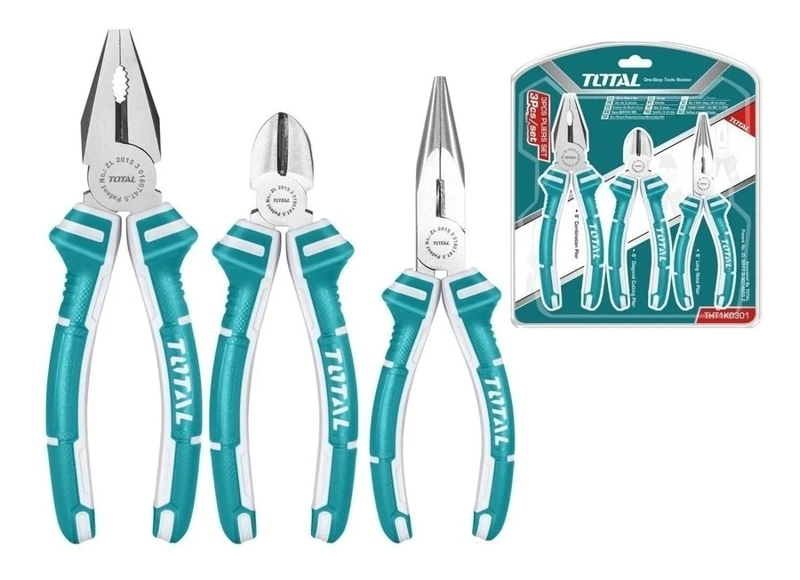 KIT SET JUEGO DE ALICATES 3 PIEZAS TOTAL THT2K0301 - 3