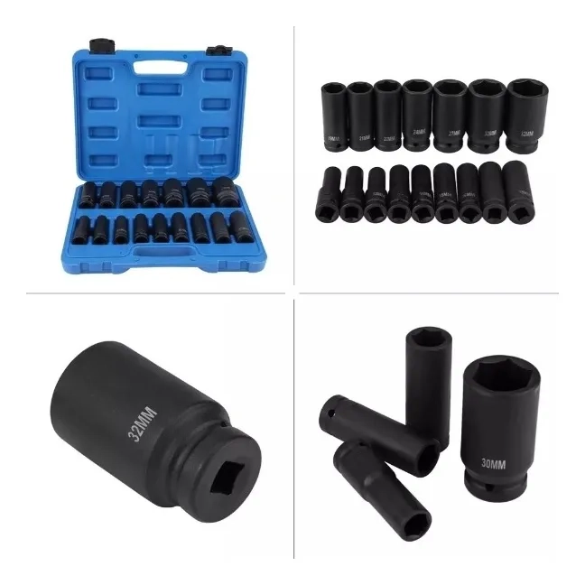 SET KIT JUEGO DADOS IMPACTO 1/2 16 PIEZAS DE 10 A 32MM NEGRO - 4
