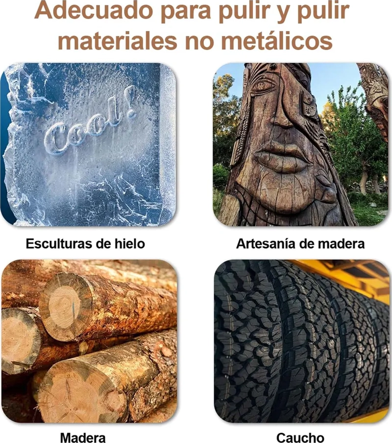 JUEGO DE 4 DISCOS PARA TALLAR MADERA+JUEGO DE 5 ESCOFINAS ORO - 2