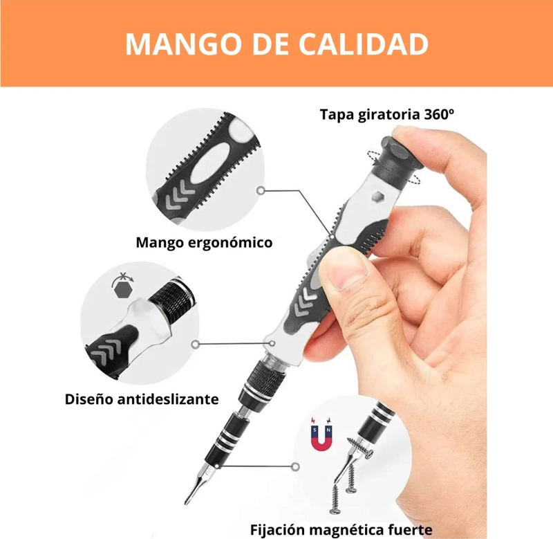 JUEGO KIT SET DESTORNILLADORES PRECISION 115 EN 1 TELEFONO - 4
