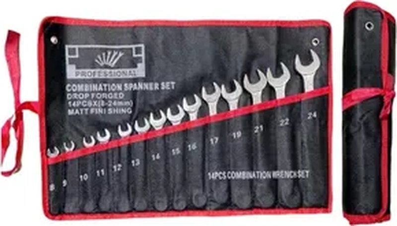 JUEGO DE LLAVE COMBINADA PUNTA CORONA 14 PCS - 1