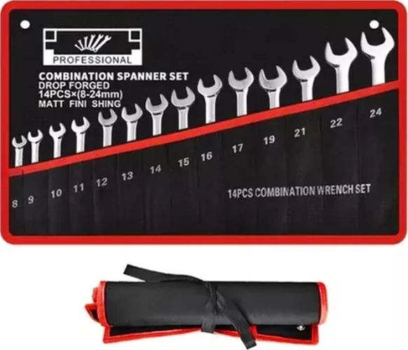 JUEGO DE LLAVE COMBINADA PUNTA CORONA 14 PCS - 2