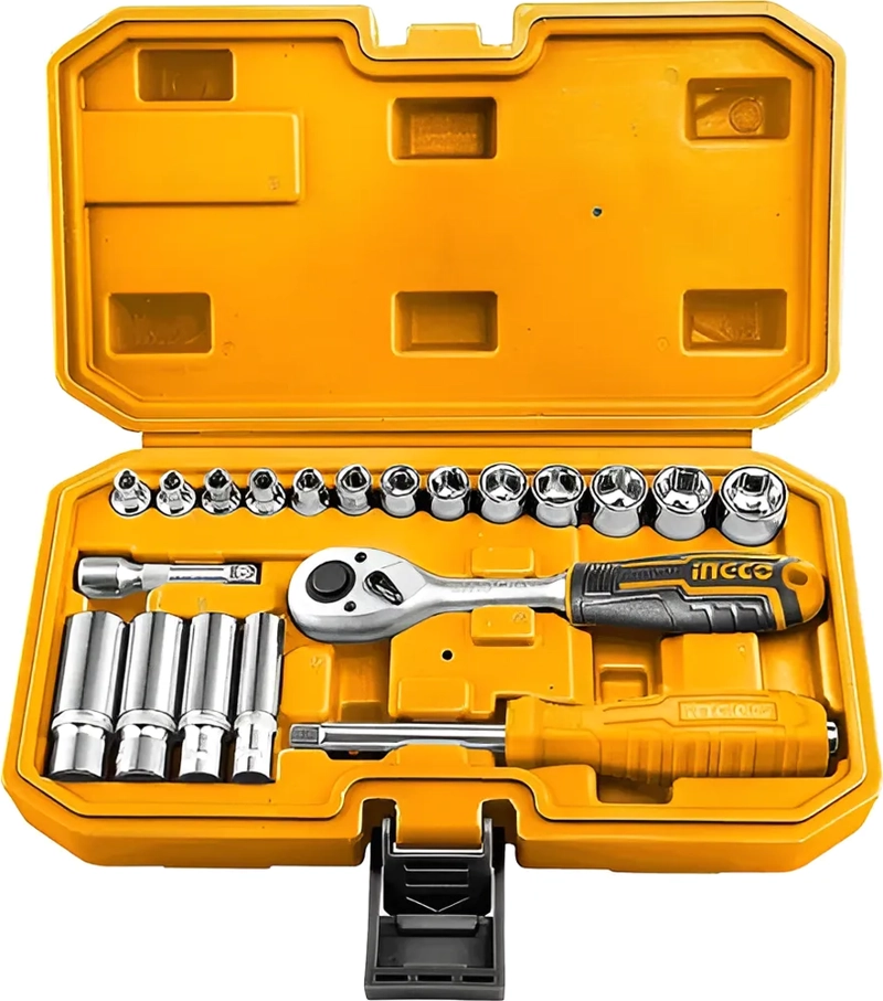 SET JUEGO DE DADOS CON CHICHARRA 20 PCS 1/4 INGCO HKTS14201 - 2