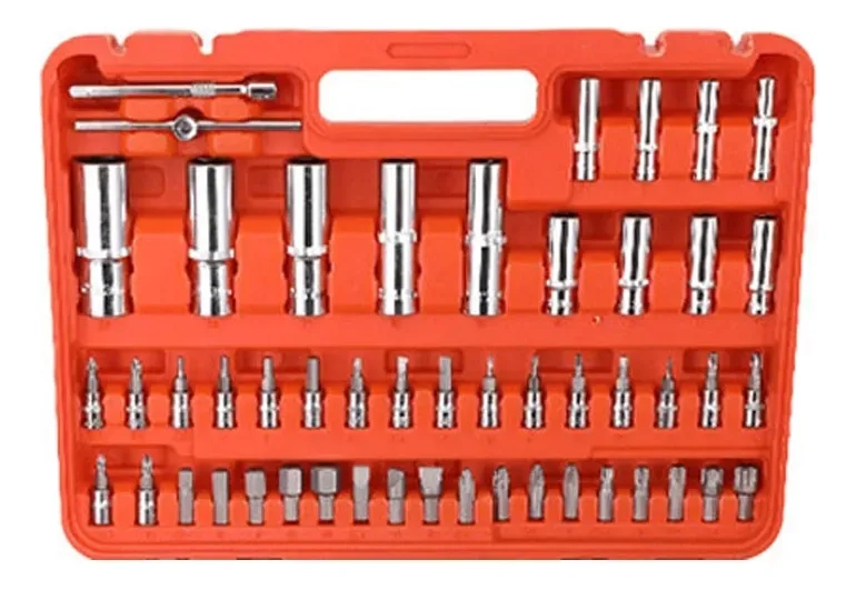 KIT DE HERRAMIENTAS 108 PIEZAS EN CAJA TRANSPORTADO NARANJA - 2
