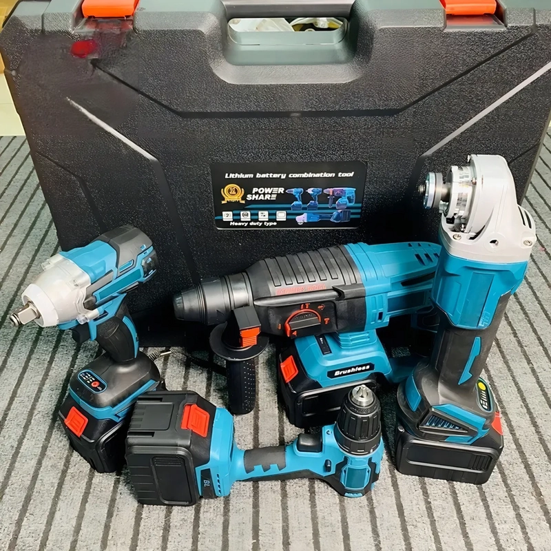 KIT DE HERRAMIENTAS ELE CTRICAS COMBINADAS INALAMBRICAS 4 PCS COLOR AZUL - 7