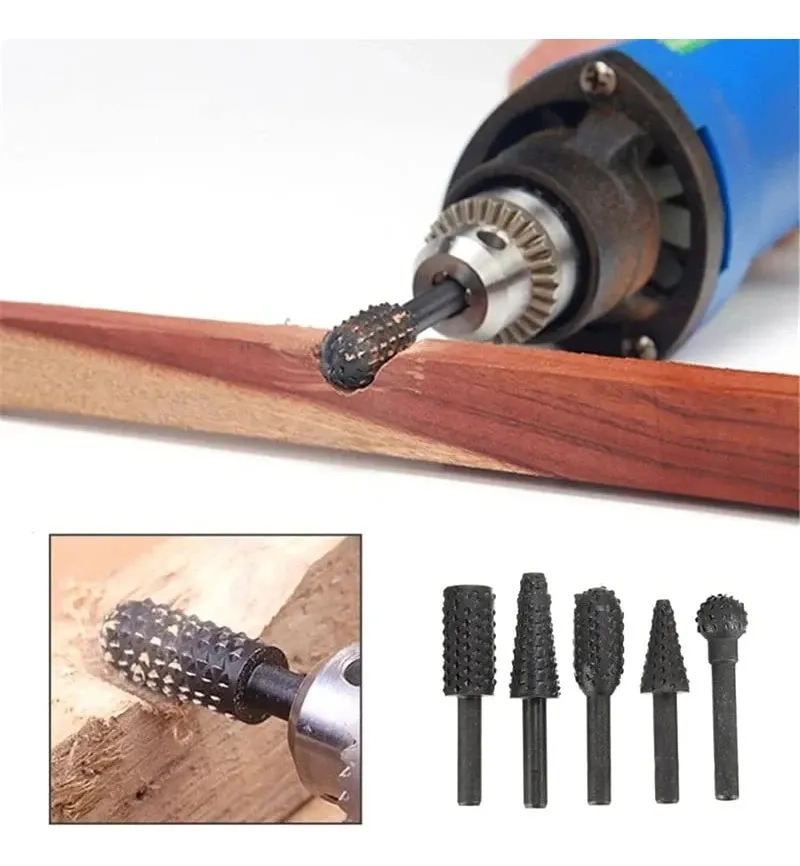 JUEGO DE 5 DISCOS PARA TALLAR MADERA+5PCS ESCOFINAS+LLAVE ORO - 4