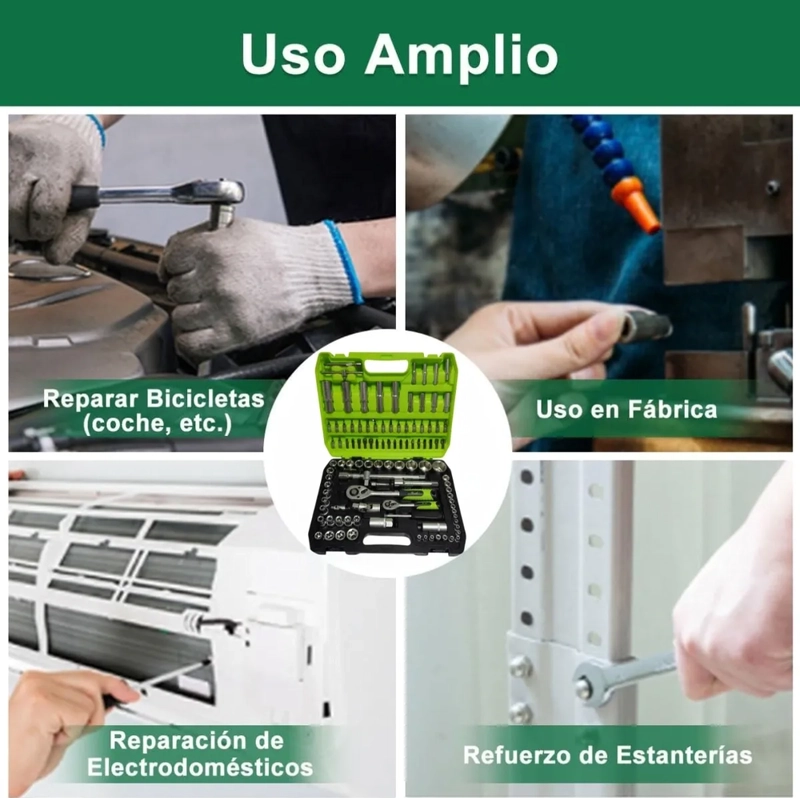 JUEGO CAJA SET DADOS CROMO VANADIUM PROFESIONALES 108 PIEZAS - 2