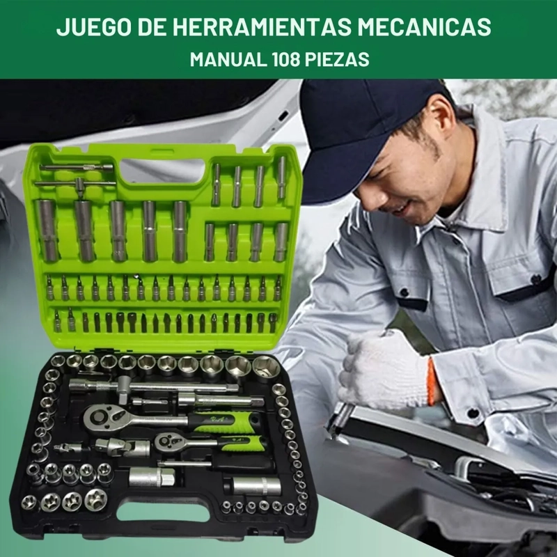 JUEGO CAJA SET DADOS CROMO VANADIUM PROFESIONALES 108 PIEZAS - 3