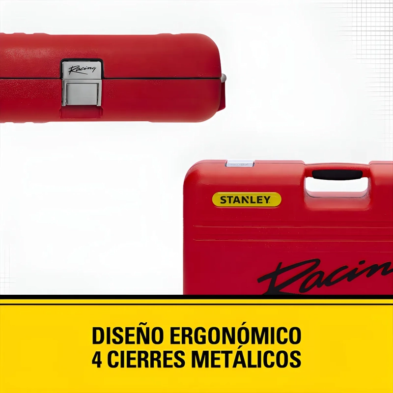 CAJA JUEGO DE HERRAMIENTAS 150 PIEZAS STANLEY RACING COLOR MANGO AMARILLO - 5