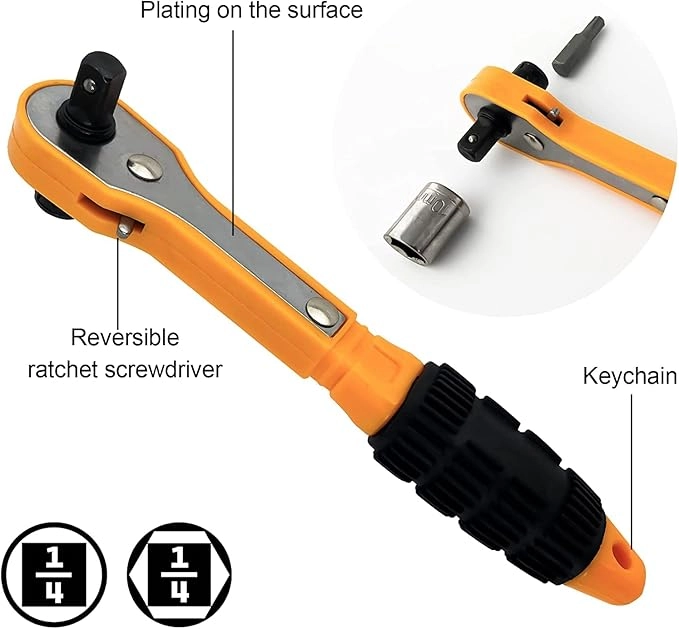 SET KIT JUEGO DADOS Y PUNTAS CUADRANTE 1/4 19 PIEZAS TOOLMAK - 4