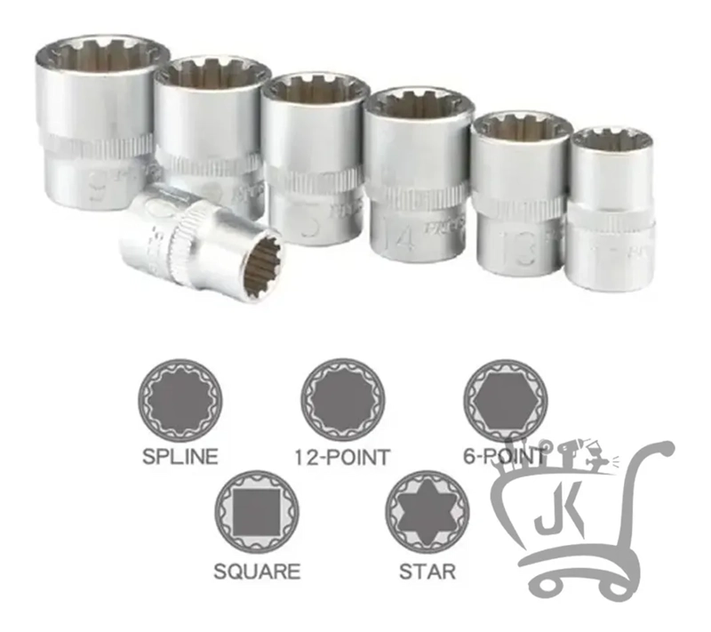 JUEGO DADOS POLIGONALES 1/2 19PCS 8MM HASTA 32MM CM_DA2019