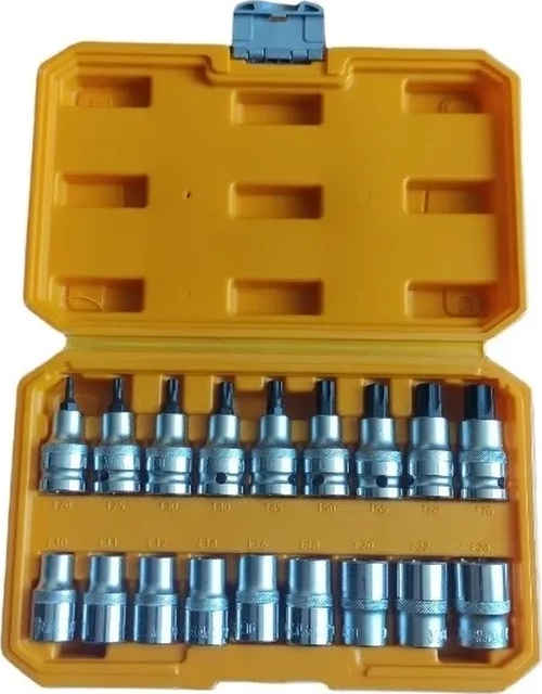 JUEGO DADOS TORX Y ESTRELLA 1/2 PULG MACHO HEMBRA 18 PIEZAS - 2