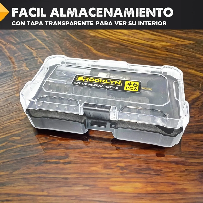 JUEGO HERRAMIENTAS LLAVE DADO UNIVERSAL BROOKLYN 45 PIEZAS - 1
