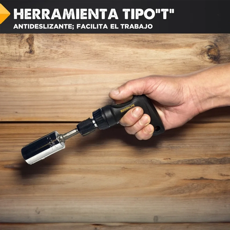 JUEGO HERRAMIENTAS LLAVE DADO UNIVERSAL BROOKLYN 45 PIEZAS - 3