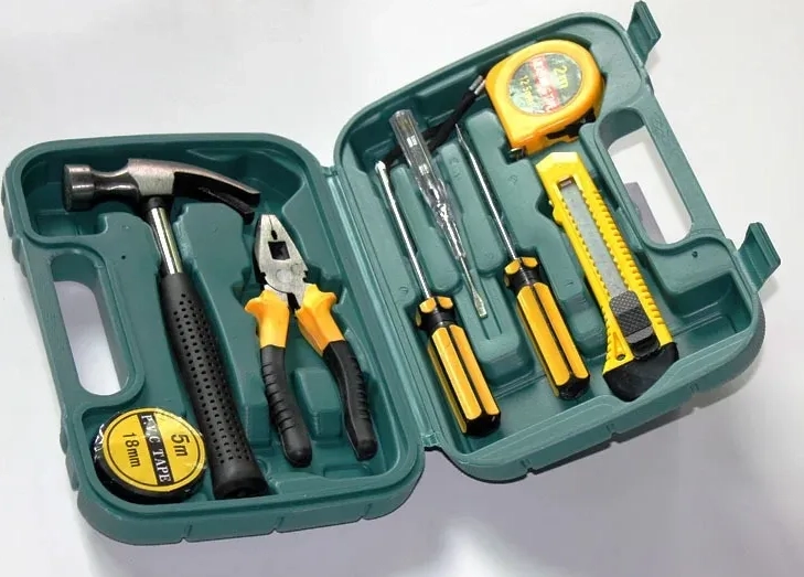 SET DE HERRAMIENTAS DE MANO CON 9 PIEZAS PARA EL HOGAR . - 2