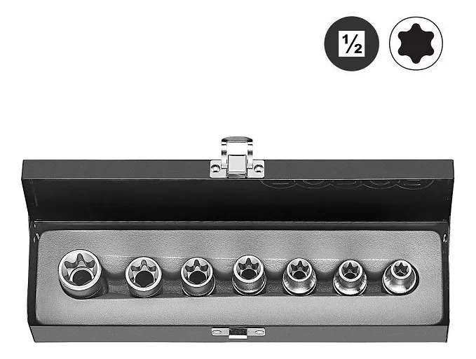 JUEGO DADOS TORX HEMBRA FORCE 1/2 DE E10 A E24 - 7 PZS - 1