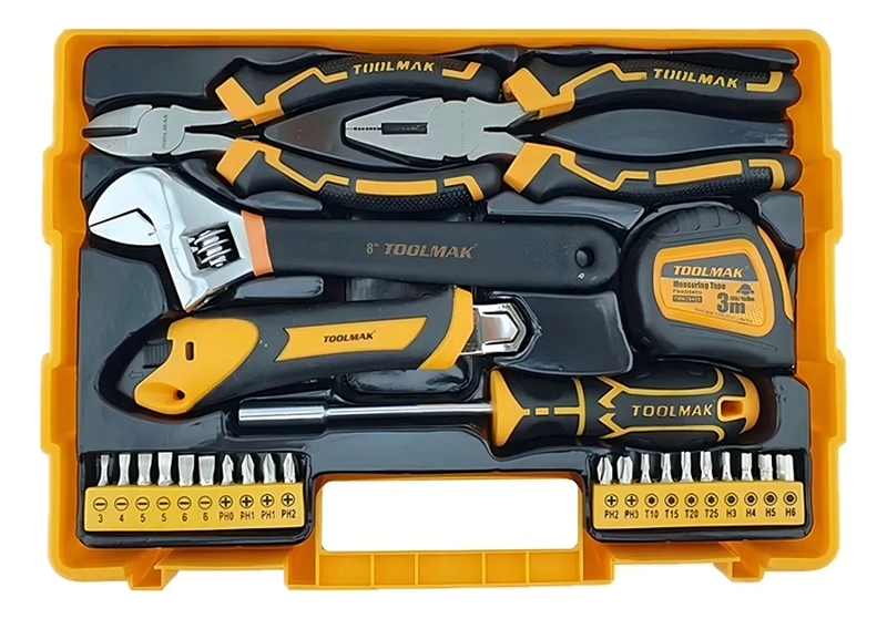 SET KIT JUEGO DE HERRAMIENTAS MANUALES 26 PIEZAS TOOLMAK COLOR UNICO COLOR - 1