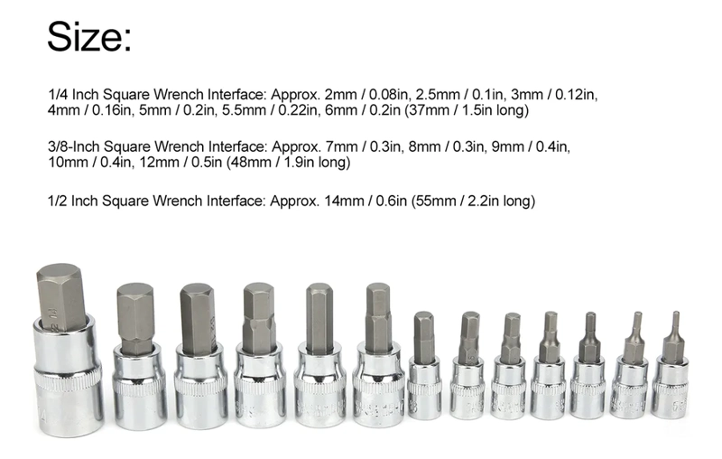 SET DADO PUNTAS HEXAGONALES ALLEN 7 PIEZAS CUADRANTE 1/2PULG - 2