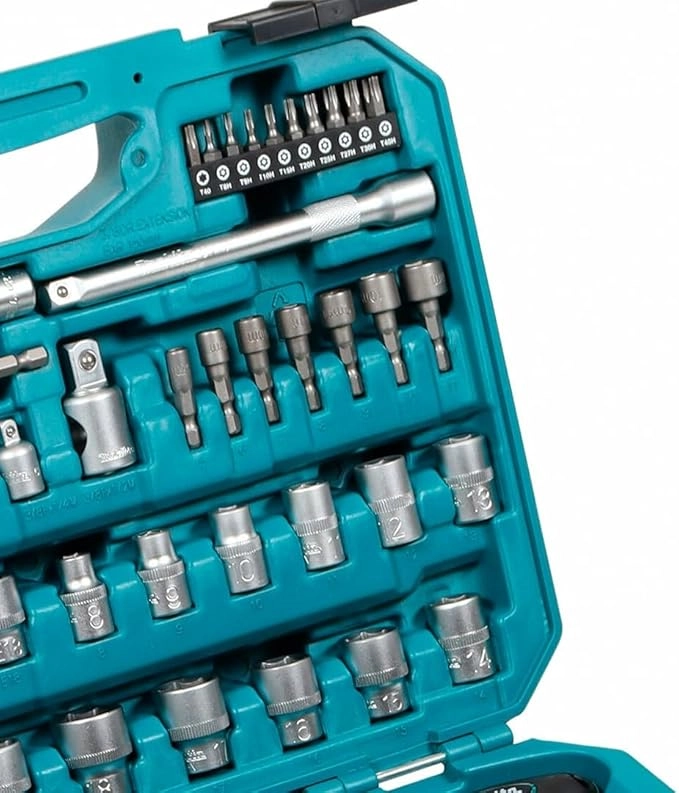 JUEGO DE DADOS 1/4 + PUNTAS MAKITA 21 PIEZAS B-54081 PLATEADO - 4