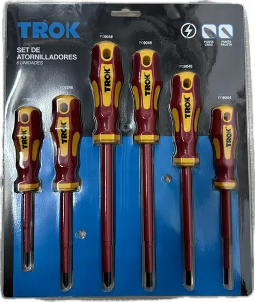 SET 6 PCS DESTORNILLADORES AISLADOS 1000V TROK VARIANTE - 1