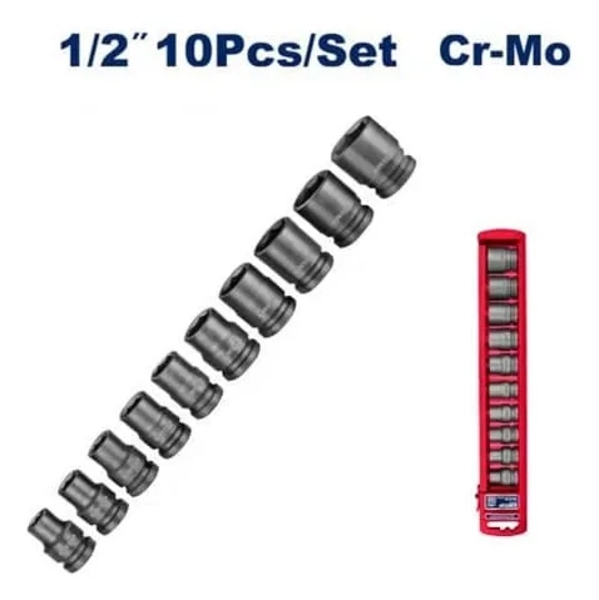 JUEGO SET DE DADOS CORTO DE IMPACTO 1/2 10 PIEZAS TOTAL TURQUESA - 2