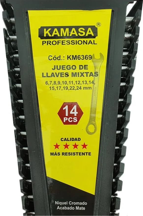 JUEGO DE LLAVES PUNTA DE CORONA 14 PIEZAS KAMASA - 2
