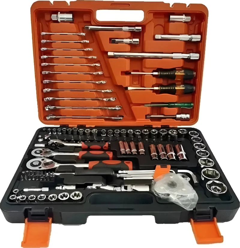 CAJA DE HERRAMIENTAS DADOS Y LLAVES 121 PIEZAS NUEVAS TERRACOTA - 1