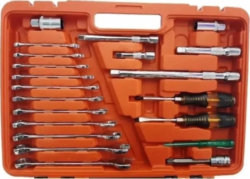 CAJA DE HERRAMIENTAS DADOS Y LLAVES 121 PIEZAS NUEVAS TERRACOTA - 2