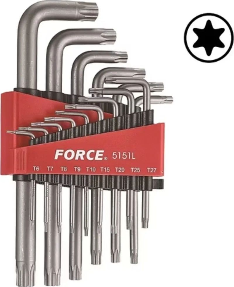 JUEGO DE LLAVES TORX LARGAS T6-T60 15 PZAS. (5151L), FORCE - 2