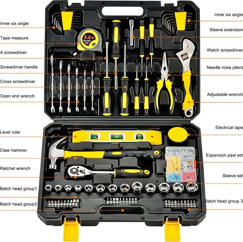 SET 108 PIEZAS HERRAMIENTAS MANUALES - MALETIN PORTATIL - 1