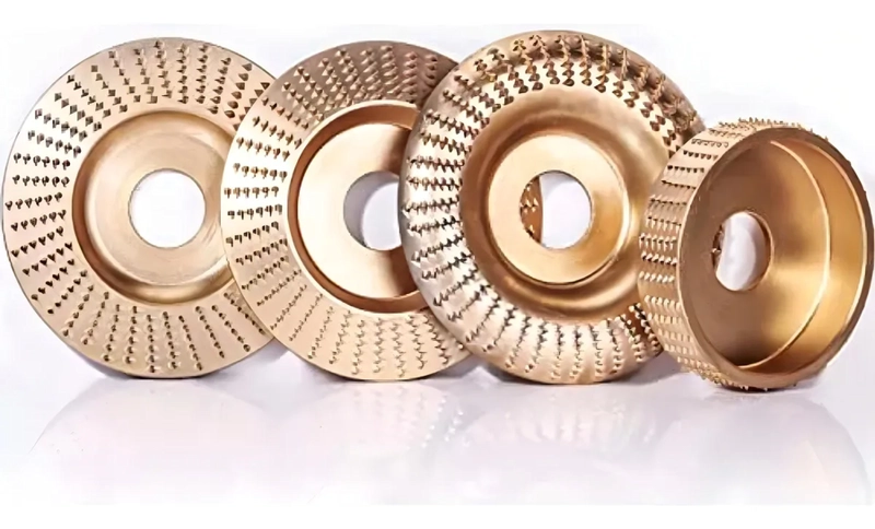 JUEGO DE 4 DISCOS PARA TALLAR MADERA+JUEGO DE 5 ESCOFINAS COLOR AMARILLO - 4