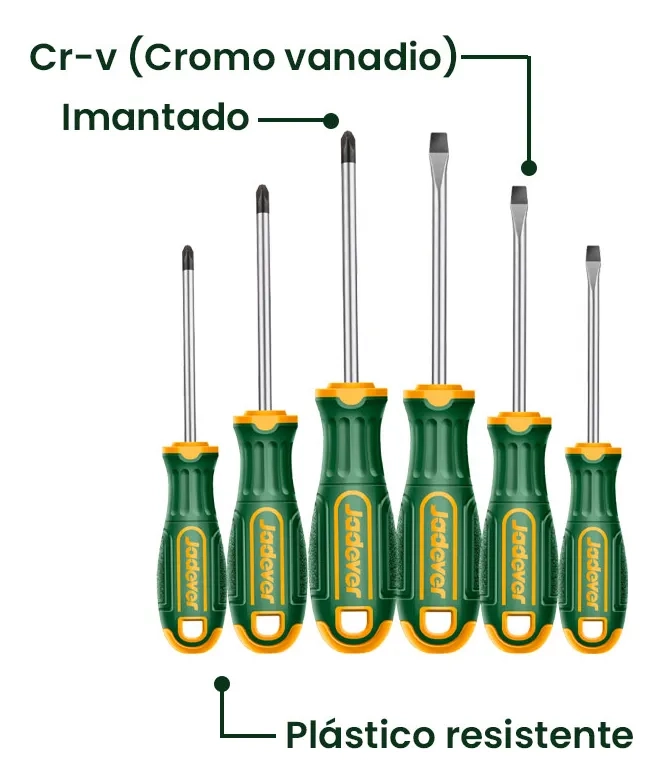 SET DE DESTORNILLADORES 6 PIEZAS JADEVER - 1