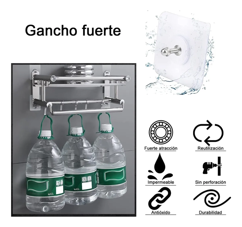 20 PCS ADHESIVO DE TORNILLO DE GANCHO DE PARED SOPORTAR 5 KG - 3