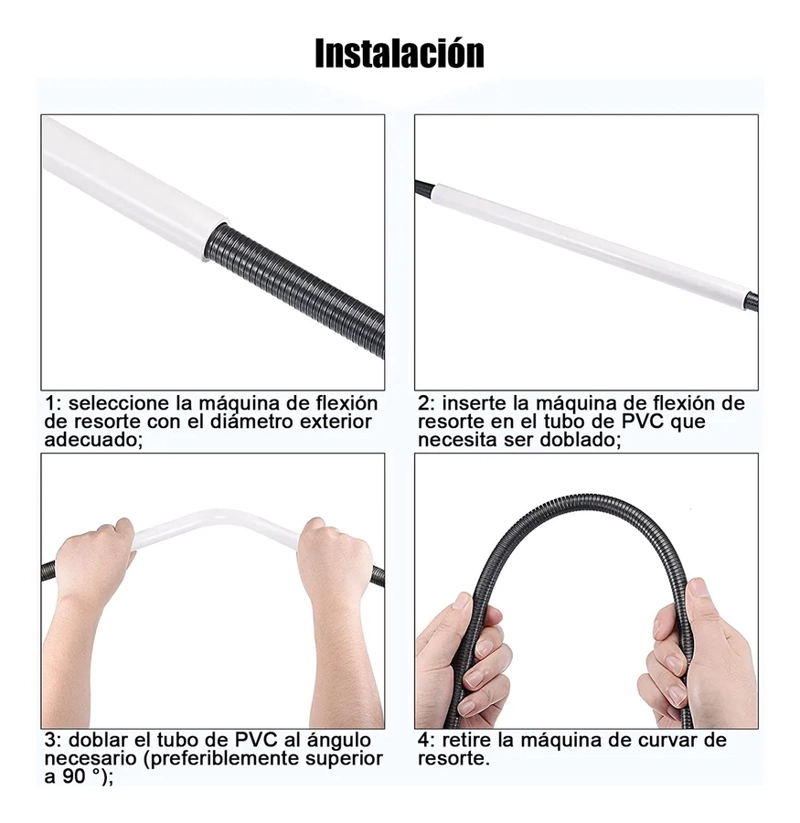 SET 4 DOBLADORA DE TUBO DE RESORTE PVC 4 TAMAÑOS - 2