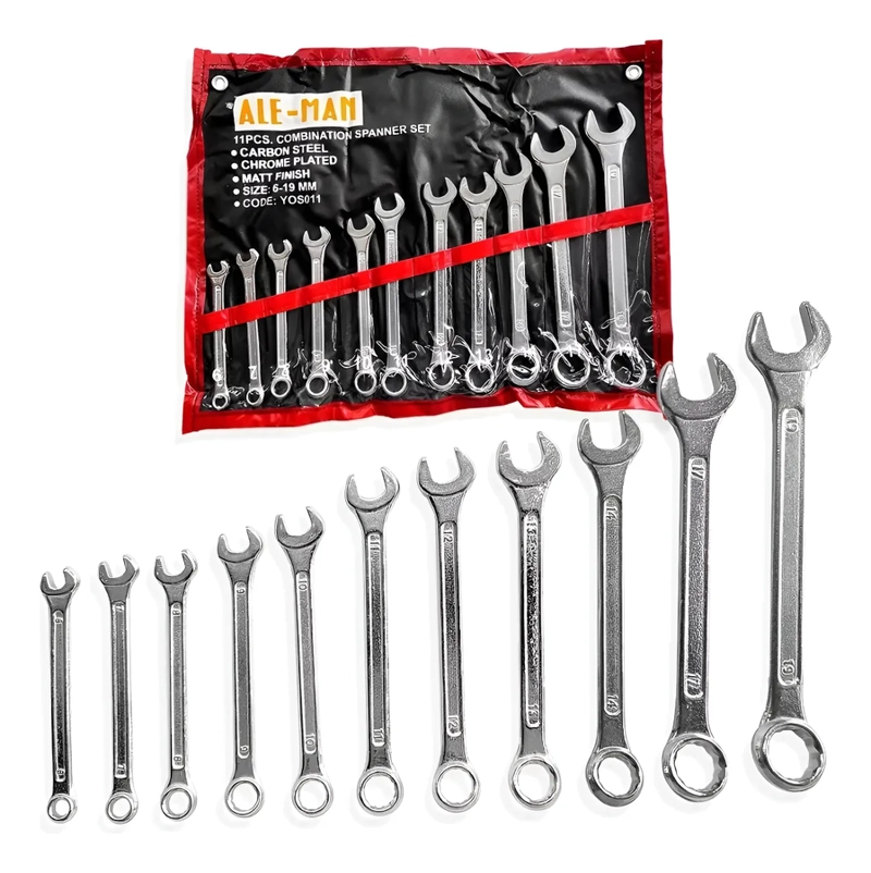 JUEGO LLAVE PUNTA CORONA 11PCS COMBINADA 6 A 19MM CROMADO - 2