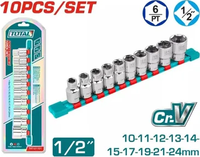 SET 10 DADOS DE IMPACTO 3/8 INDUSTRIAL SUPER TOTAL - 1