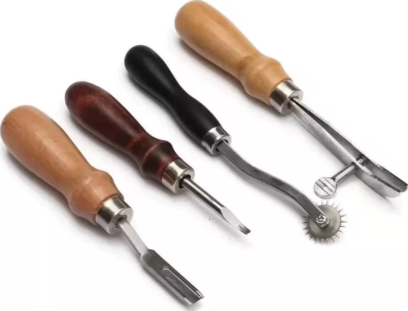KIT DE 18 HERRAMIENTAS PARA TRABAJO EN CUERO ARTESANIA . - 1
