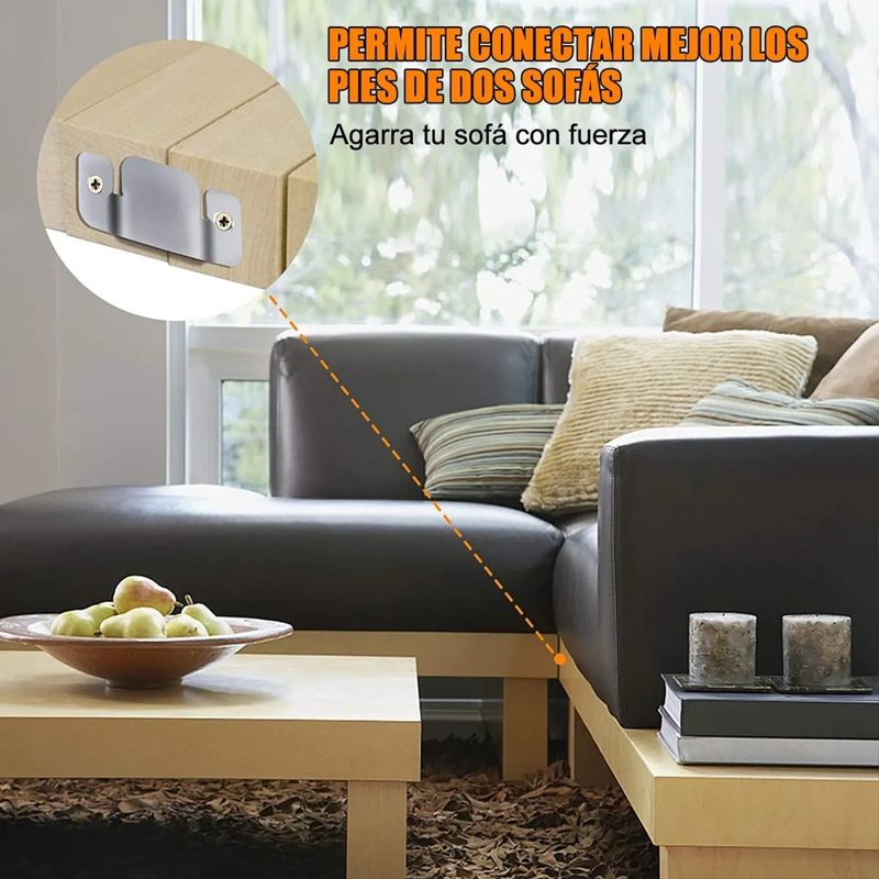 HERRAJE PARA UNION DE SOFAS SECCIONALES, PACK 8 UNIDADES - 1