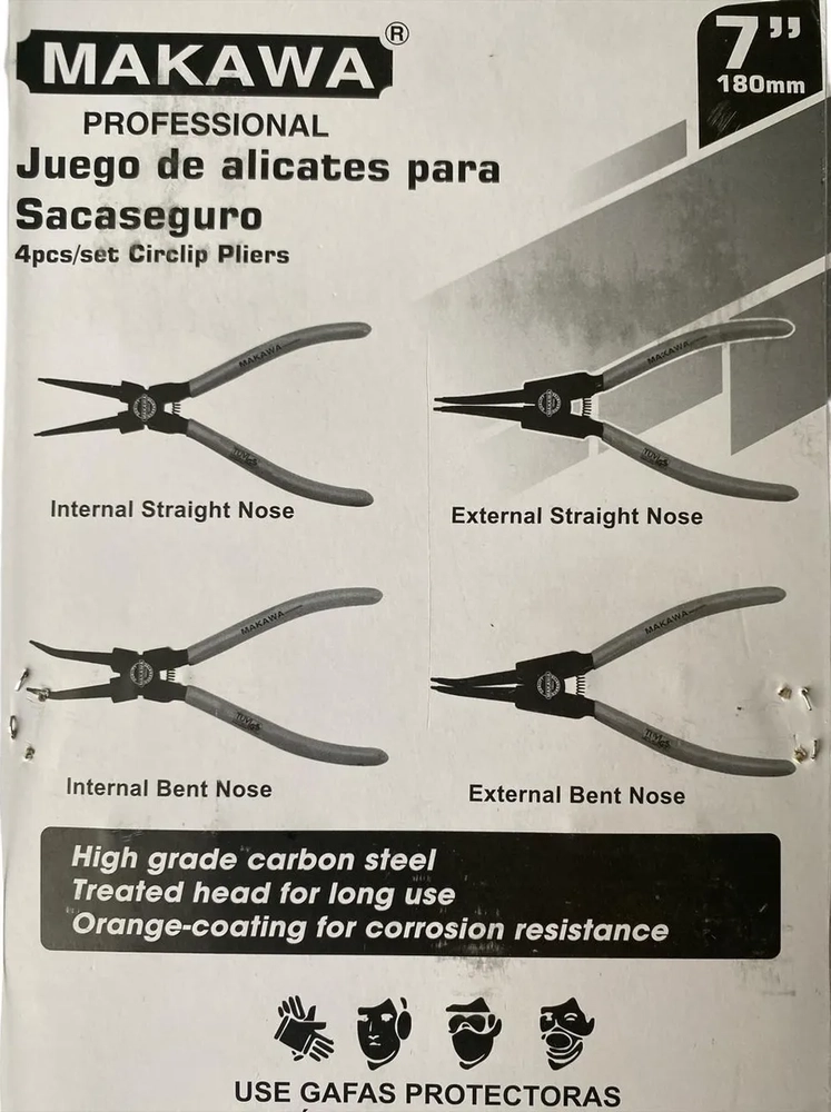 SET JUEGO KIT DE ALICATES SACASEGUROS 7 PULG MAKAWA MK0577 - 1