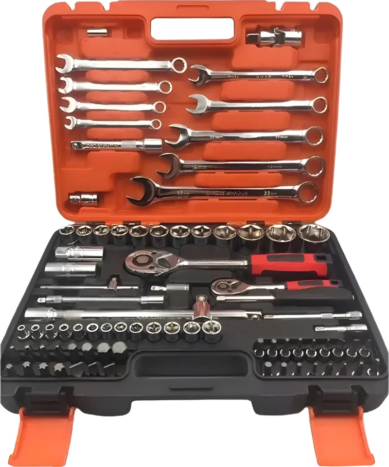 JUEGO CAJA SET DADOS CHICHARRA HERRAMIENTAS 82 PIEZAS ROJO - 1