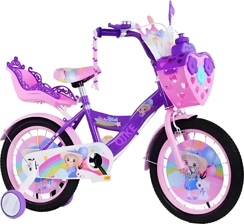 BICICLETA ARO 12 ROSADA PROTECTOR CADENA CESTA RUEDA APRENDI - 7