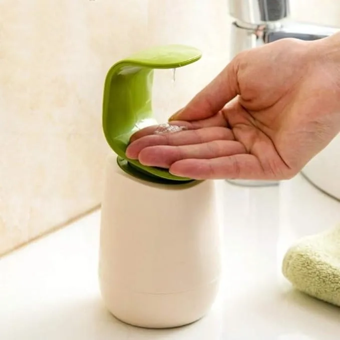 DISPENSADOR DE JABON BOTELLA HIGIE NICO BLANCO CON VERDE - 1