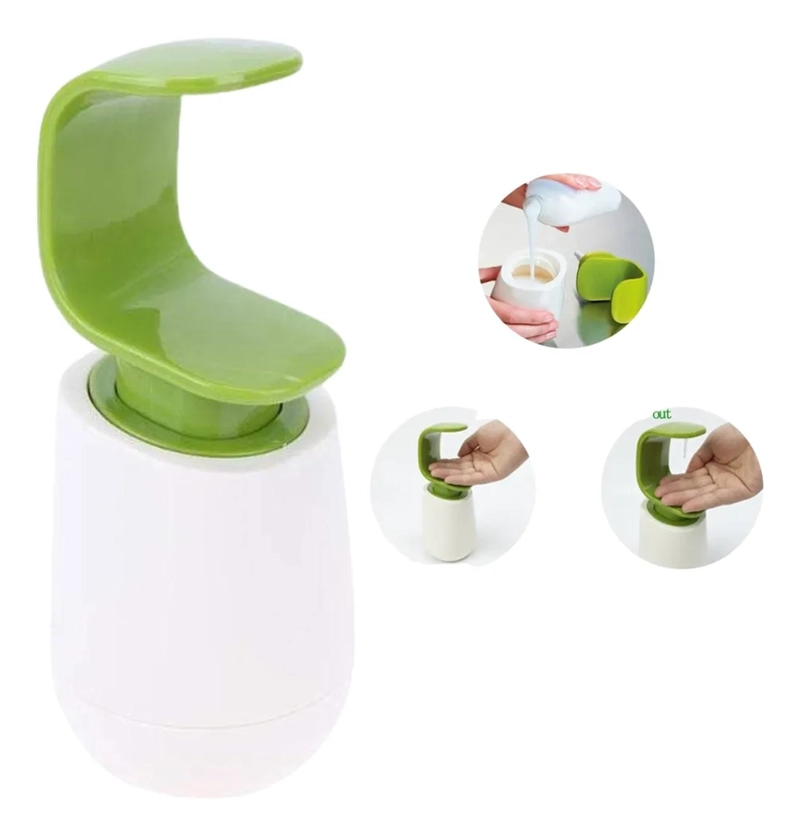 DISPENSADOR DE JABON BOTELLA HIGIE NICO BLANCO CON VERDE - 3
