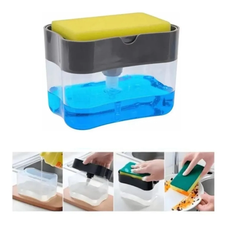 DISPENSADOR DE JABON MANUAL / LAVALOZA /JABON LIQUIDO MANUAL GRIS - 1