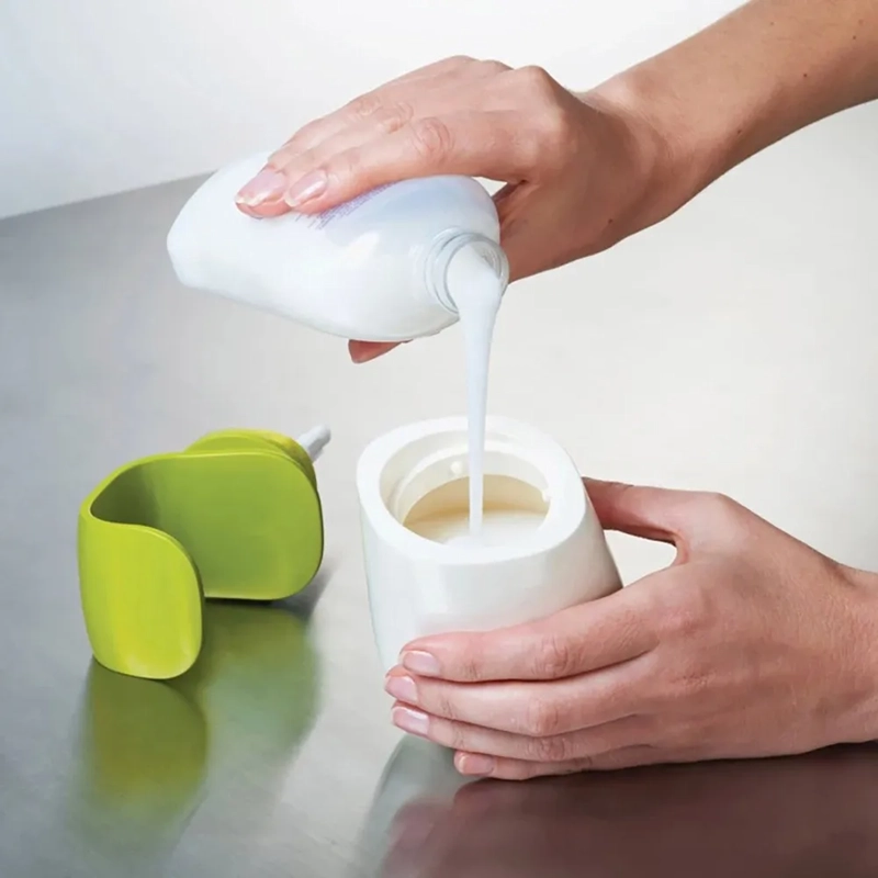DISPENSADOR DE JABON LIQUIDO PORTATIL COCINA BAÑO BLANCO CON VERDE - 2
